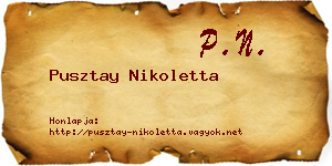 Pusztay Nikoletta névjegykártya