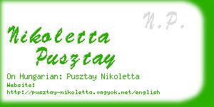 nikoletta pusztay business card